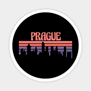 Prague City Skyline Sunset Magnet